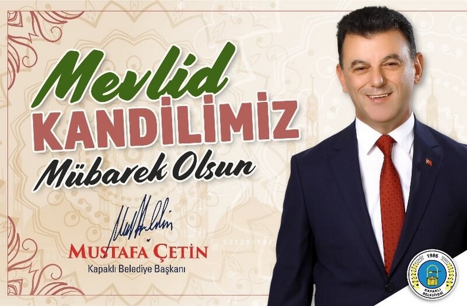 Başkan Çetin'den Mevlid Kandili Mesajı