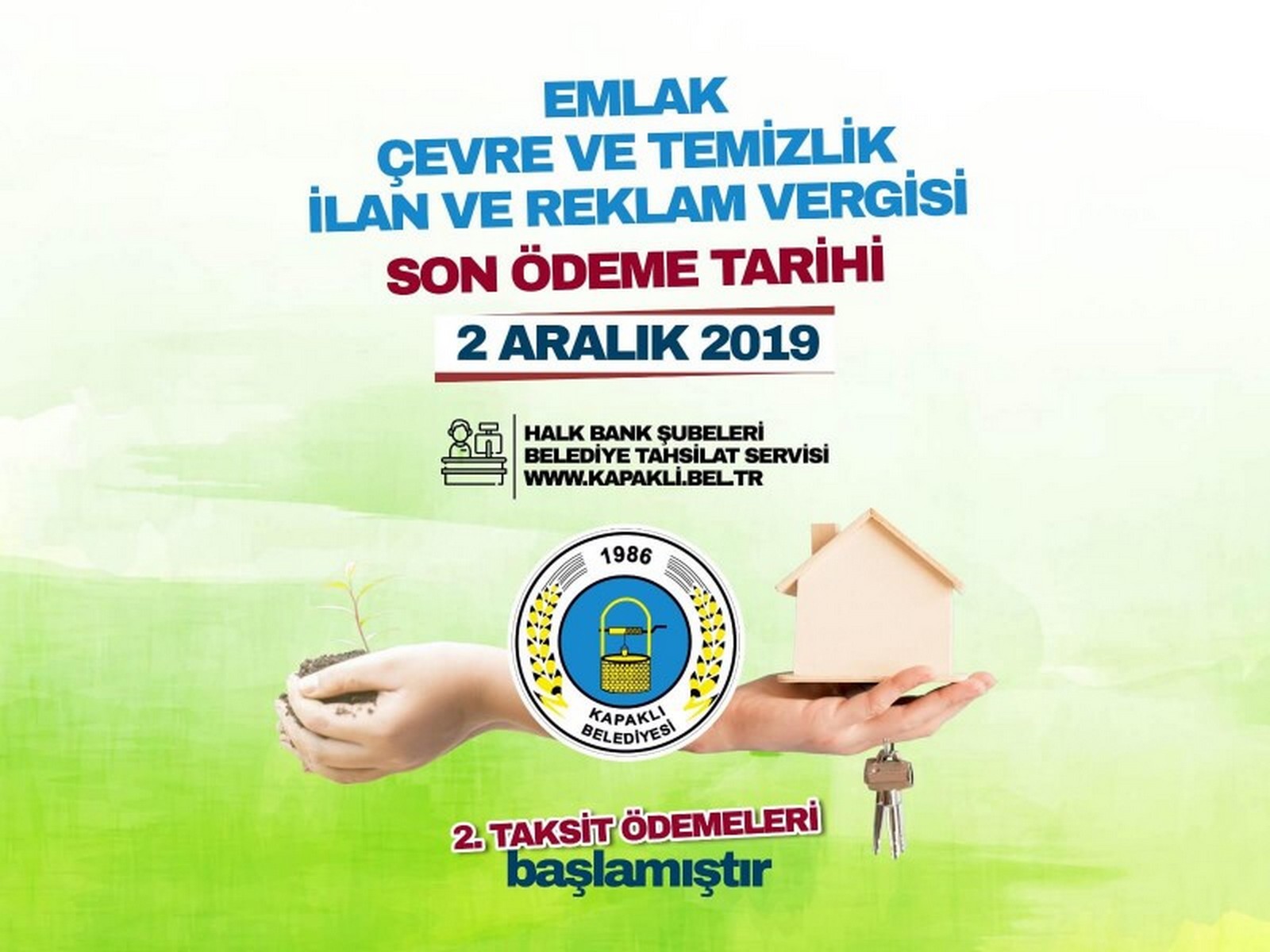 Emlak Ve Çevre Temizlik Vergisi 2.Taksit Ödemeleri Başladı