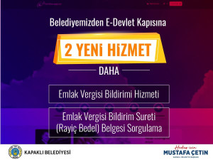 Belediyemizden E-Devlet Kapısına   2 Yeni Hizmet Daha