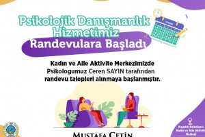 Psikolojik Danışmanlık Hizmetimiz Yeni Yerinde Randevulara Başladı