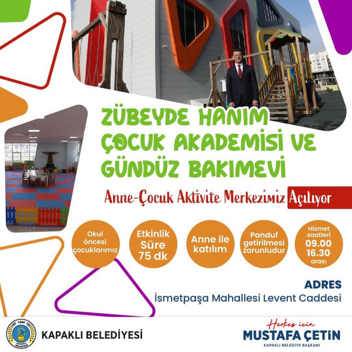 Zübeyde Hanım Çocuk Akademisi ve Gündüz Bakımevi İlk Misafirlerini Bekliyor